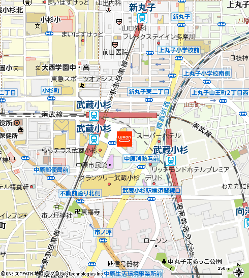 foodium武蔵小杉付近の地図